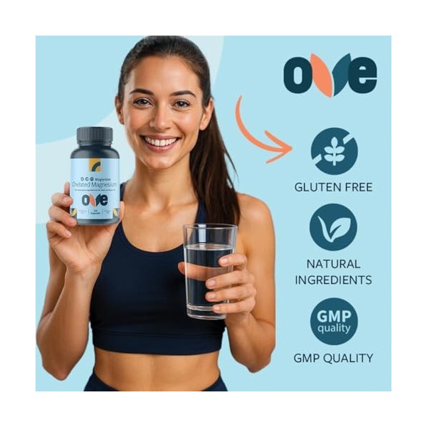 Magnésium Chélate 225 mg – Haute biodisponibilité & haute dose – 120 Gélules Véganes – Bisglycinate de Magnésium Pur – Sans A