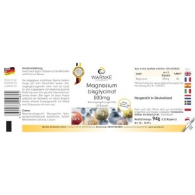 Bisglycinate de magnésium 500mg - 120 capsules - 300mg de magnésium élémentaire par dose quotidienne - DOSE ÉLEVÉE - Qualité 