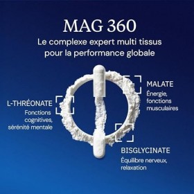 Complexe Magnésium 360 - Action Complète - Fatigue, Système Nerveux, Muscles - Magnésiums Bisglycinate, Malate, Thréonate - Q