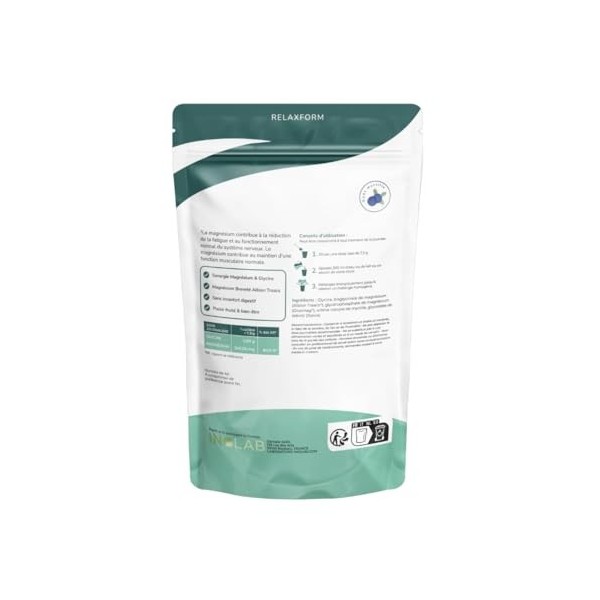 INOLAB I Relaxation Sommeil Anti Stress I Glycine Cristallisée 3g + Magnésium Bisglycinate Albion TRAACS® +Givomag™ I 25 bois