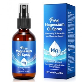 Vaporisateur de magnésium, huile de magnésium pour pieds, flacon en verre 100 % pure et naturelle, facile à absorber et à uti
