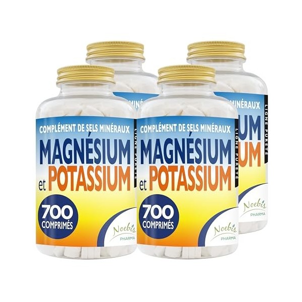 Magnésium et Potassium 4200 comprimés - Citrate de magnésium et de potassium - Contre la fatigue et lépuisement physique, la ...