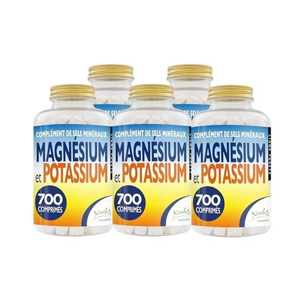 Magnésium et Potassium 4200 comprimés - Citrate de magnésium et de potassium - Contre la fatigue et lépuisement physique, la ...