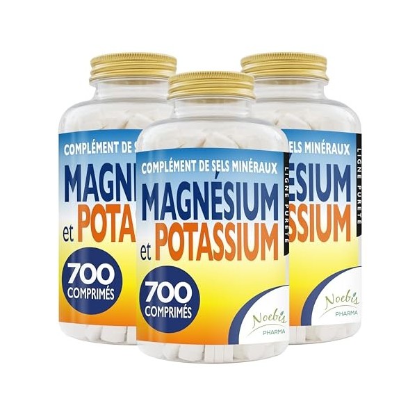 Magnésium et Potassium 4200 comprimés - Citrate de magnésium et de potassium - Contre la fatigue et lépuisement physique, la ...