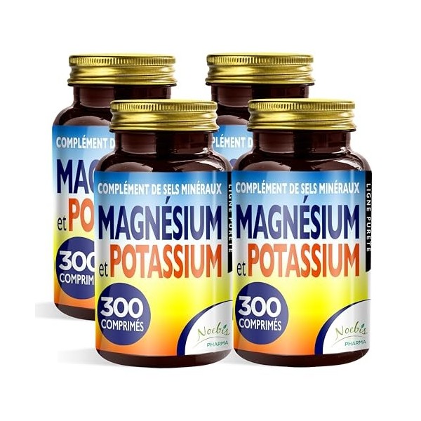 Magnésium et Potassium 1200 comprimés - Citrate de magnésium et de potassium - Contre la fatigue et lépuisement physique, la ...