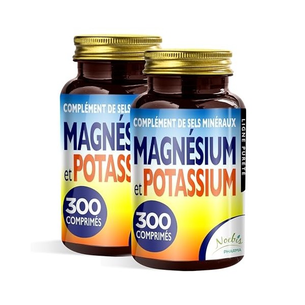 Magnésium et Potassium 1200 comprimés - Citrate de magnésium et de potassium - Contre la fatigue et lépuisement physique, la ...