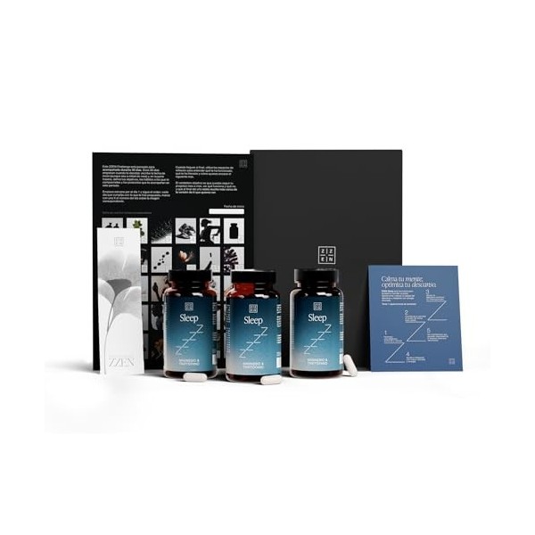 ZZEN Sleep | Magnesium Bisglycinate, L Tryptophane, GABA, Valeriane, Zinc et Vitamine B6 | Sommeil Profond Sans Melatonine, A...