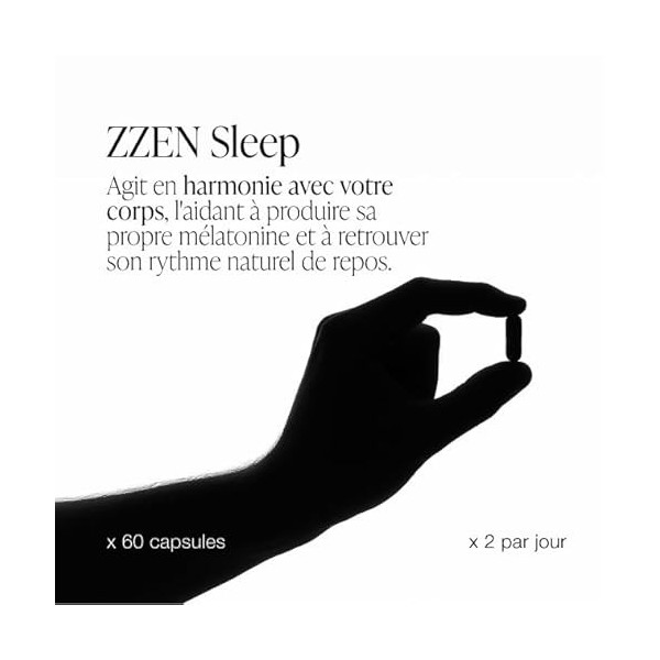 ZZEN Sleep | Magnesium Bisglycinate, L Tryptophane, GABA, Valeriane, Zinc et Vitamine B6 | Sommeil Profond Sans Melatonine, A...