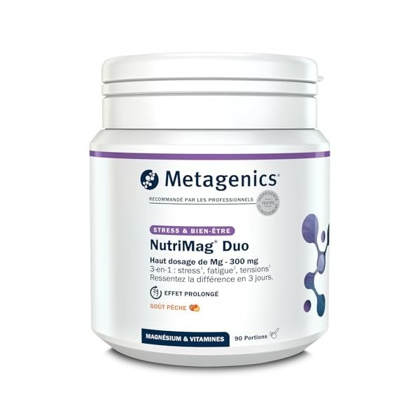 Metagenics NutriMag Duo - Magnésium - Contribue à la Réduction de la Fatigue et au Fonctionnement Normal des Muscles et du Sy...