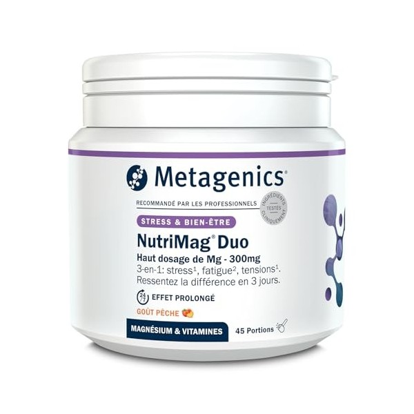 Metagenics NutriMag Duo - Magnésium - Contribue à la Réduction de la Fatigue et au Fonctionnement Normal des Muscles et du Sy...
