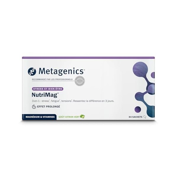 Metagenics NutriMag - Complément en Magnésium pour le Stress, la Fatigue & l’Énergie - Triple Action avec Vitamines B6, B12, ...