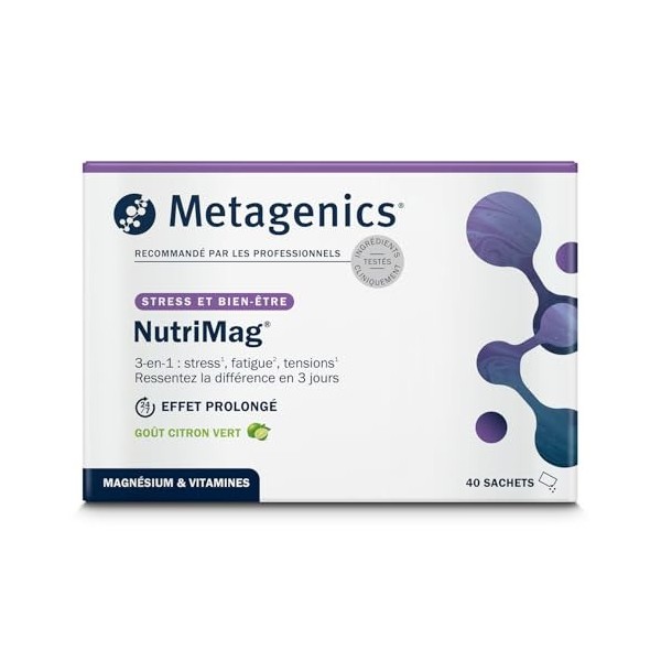 Metagenics NutriMag - Complément en Magnésium pour le Stress, la Fatigue & l’Énergie - Triple Action avec Vitamines B6, B12, ...