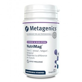 Metagenics NutriMag - Triple Action - Stress, Fatigue, Tensions - Magnésium, Vitamine D & B6, Folate - 180 comprimés Magnésium