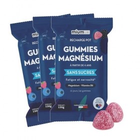 Mium Lab - Citrate de Magnésium Hautement dosé 300mg - Réduit la fatigue, le stress et la nervosité - Vitamine B6 - Éco-rec M...