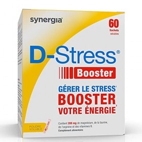 D-STRESS BOOSTER Pack Eco 60 sachets | Magnésium de 3ème génération, Taurine, Arginine, Vitamine B | Booste l’Énergie Physiqu