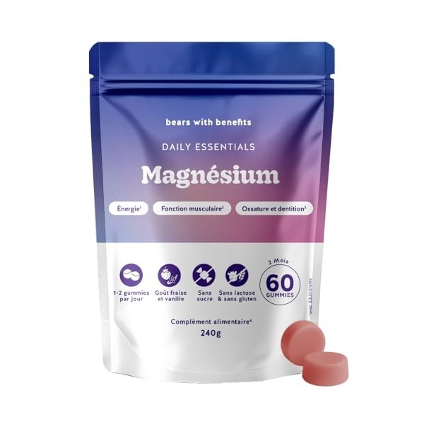 Gummies Magnésium 360mg – Daily Essentials – Contribue au fonctionnement normal des muscles, Métabolisme Energétique Normal –