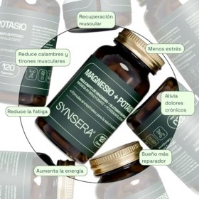 SYNSERA - Magnésium Bisglycinate et Potassium Gluconate - Supplément Premium Haute Absorption - Antifatigue, Sommeil, Stress 