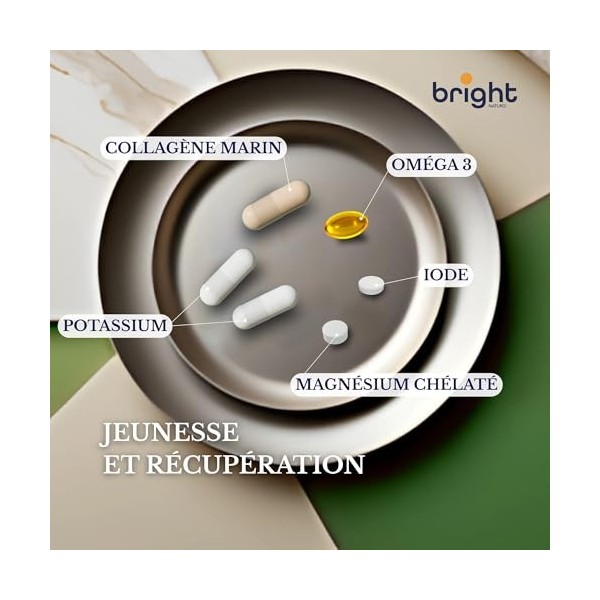 Ensemble de Collagène Marin, Magnésium, Oméga-3, Potassium, Iode