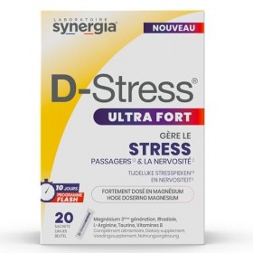 D-Stress ULTRA FORT Pack de 2 Boîtes de 20 sachets | Gère les pics de stress passagers | Aide contre la nervosité | Laboratoi