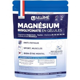 Magnésium Bisglycinate + Vitamine B6 et Taurine | Dosage idéal 300mg / jour | Meilleure absorption que le Magnésium Marin | F...
