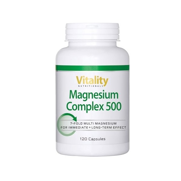VitaminExpress Vitality Nutritionals - Complexe de magnésium 500 composé de 7 composés différents de magnésium : citrate, gly
