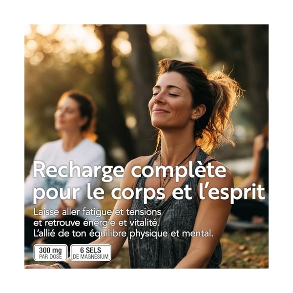 Magnesium Complex 6 Sources – 300 mg par jour, Haute Biodisponibilité – 360 Gélules PiùLife, avec Magnesium Bisglycinate, Cit...