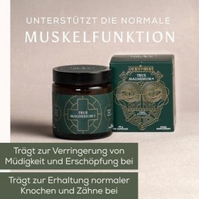 Ancient + Brave - True Magnesium+ - Gélules - 3-en-1 : Magnésium Glycinate, Malate et Taurate - 60 Gélules Végétaliennes - Co