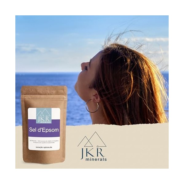 JKR Spices Sel dEpsom de 450 g | DEpsom de qualité alimentaire | Sel de magnésium sulfate alimentaire | MgSO4 dans un sac r M...