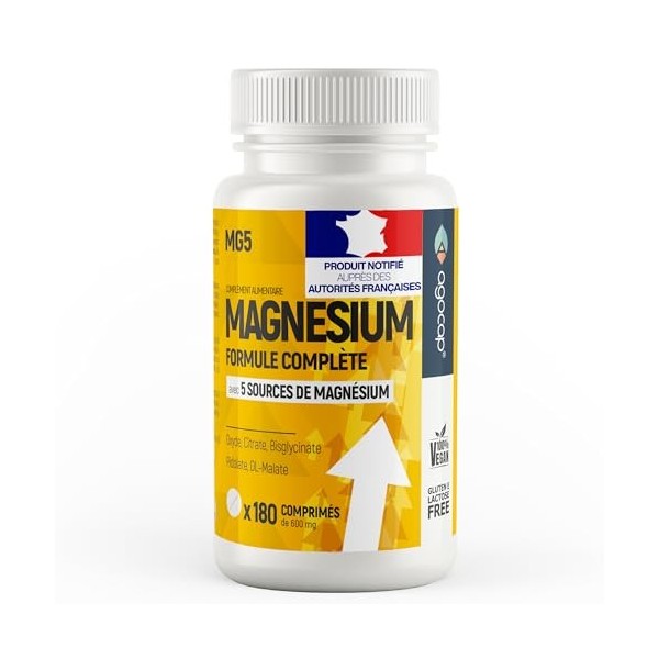 Complexe Magnésium, Constitué de cinq composés de haute qualité: Magnesium bisglycinate, pidolate & magnesium citrate. Magnes