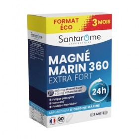 Santarome - Magnésium Marin 360 mg Extra Fort – Vitamine B6 – Fatigue, Stress, Nervosité – Libération Prolongée 24h – Format ...