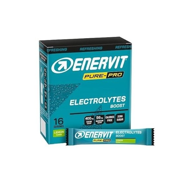 Enervit Pure-Pro Electrolytes Boost, électrolytes, supplément de sels de sodium et de magnésium, goût citron, réduction de la...