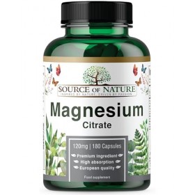 Magnésium Citrate haute dose – 180 gélules véganes | 750 mg par gélule dont 120 mg magnésium élémentaire | Haute biodisponibi