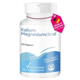 Citrate de potassium et de magnésium - avec 900mg de potassium et 240mg de magnésium par dose journalière - 120 gélules - hau