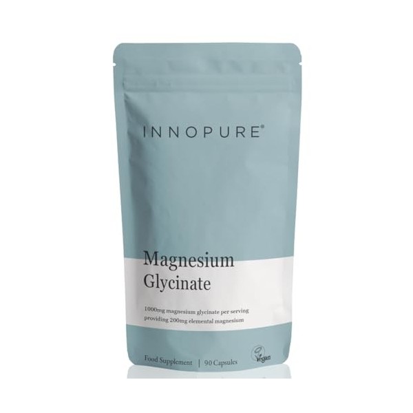 INNOPURE Magnésium Bisglycinate, Complément Alimentaire Hautement Biodisponible - 1000 mg par Portion Fournissant 200 mg de M