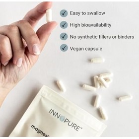 INNOPURE Magnésium Bisglycinate, Complément Alimentaire Hautement Biodisponible - 1000 mg par Portion Fournissant 200 mg de M