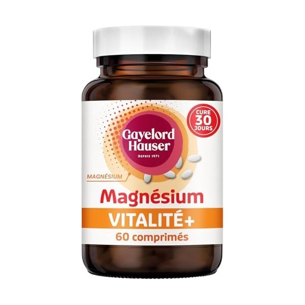 GAYELORD HAUSER – Magnésium comprimés Vitalité + – Réduction de la Fatigue et Soutien du Système Nerveux – Cure de 30 Jours –