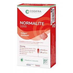 Codifra - Normalite 1000, Complément Alimentaire Fatigue, Immunité - Boost Naturel - Panax Ginseng, Magnésium, Vitamines - Fa