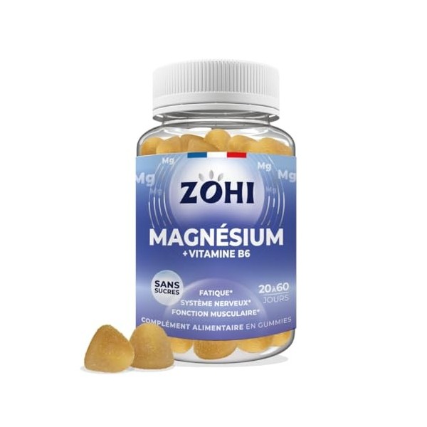ZOHI-Pilulier MAGNESIUM - 60 gommes - fabriqué en France - sans sucres