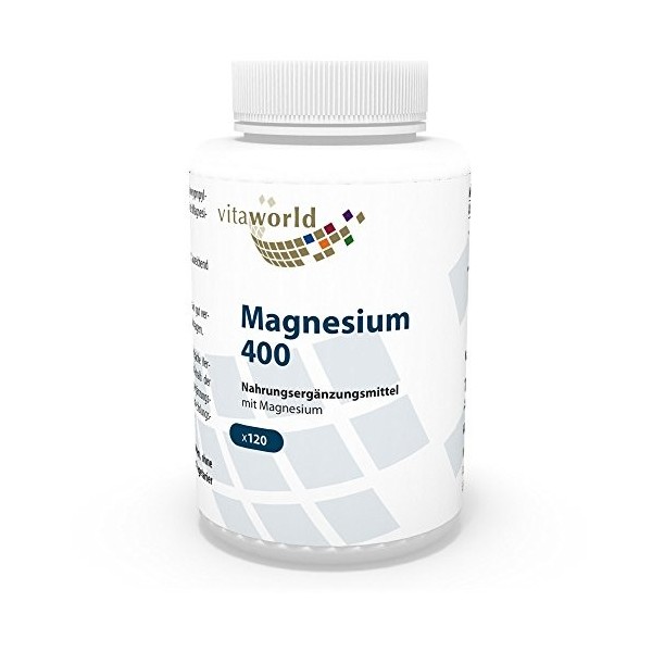 Vita World Magnésium 400mg 120 capsules Made in Germany