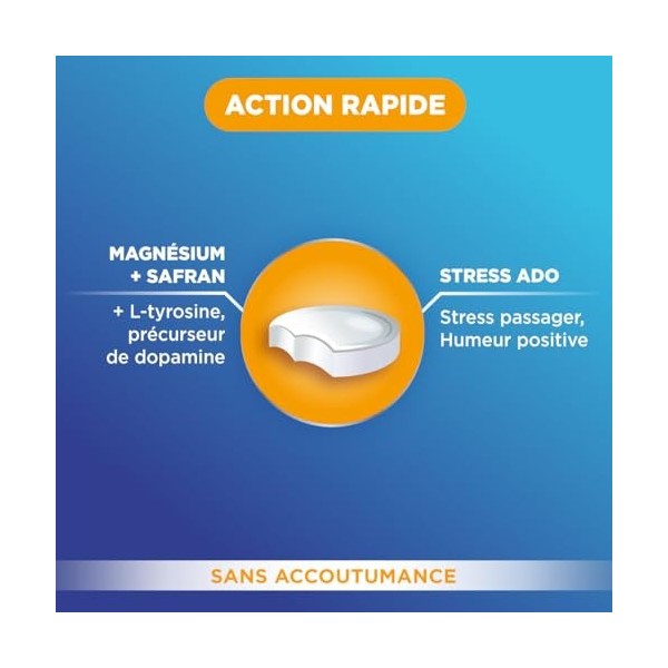 Forté Pharma - FortéZen Stress Ado, dès 12 ans - Stress passager, Humeur positive, Equilibre emotionnel - Magnesium, Vitamine