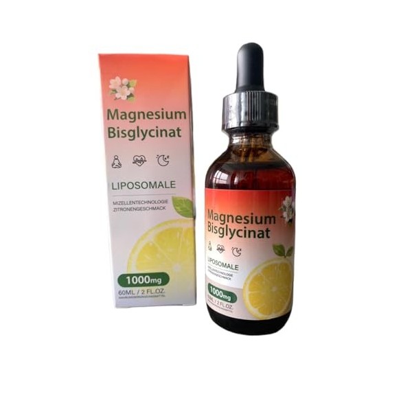 Magnesium Bisglycinat Tropfen – mit Mikellentechnologie – Zitronengeschmack – vegan – 5 ml Flasche Magnésium