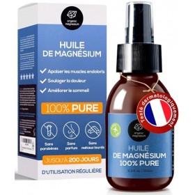 Huile de magnésium ultra pure en spray 100 ml – Huile de Zechstein pure 100% naturelle de Organic Magnesium | Parfait pour le...