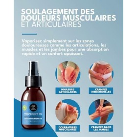 Huile de magnésium ultra pure en spray 100 ml – Huile de Zechstein pure 100% naturelle de Organic Magnesium | Parfait pour le...