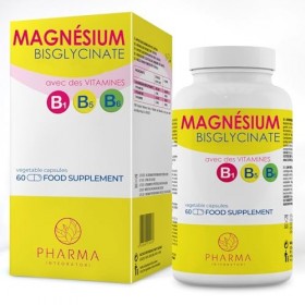 Magnesium bisglycinate avec Vitamine B5, B6 et B1 – Complément alimentaire de 60 gélules avec 250 mg de bisglycinate de magné...