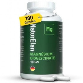 Magnésium Bisglycinate 300mg - 180 Gélules Vegan, Soulager le stress et la fatigue, Absorption Supérieure au Magnésium Marin,