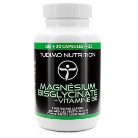 Magnésium Bisglycinate Vegan avec Vitamine B6 – 1000mg | 200mg de Magnésium Élémentaire + Vit B6 – 120 Capsules 4 mois à Dé