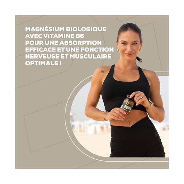 BioTechUSA Magnesium Bisglycinate from organic sources | Magnésium + vitamine B6 | Complément alimentaire à base de magnésium