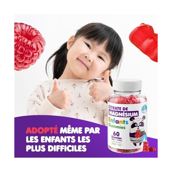 DR. MORITZ Gummies au Magnesium Sans Sucre pour Enfants et Adultes - Gummy au Citrate de Magnesium - Soulage Stress Anxiété A