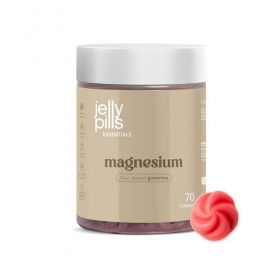 Jelly Pills Gummies Magnésium 180 mg + Vitamine B6 – 70 Gummies Véganes – Sans Sucres Ajoutés – Goût Fruits Rouges – Réductio