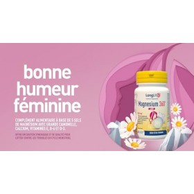 LongLife® Magnesium 360 Lady | Troubles menstruels et ménopause | 5 sels de magnésium à haute biodisponibilité | Extrait de g